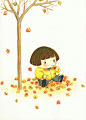 松果子sharon  的插画 秋天到了