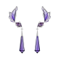 Boucheron Ama diamond amethyst purple lacquer clip earrings