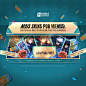 Photo by Mobile Legends: Bang Bang (BR) on June 10, 2024. May be an image of 1 person and text that says '0O0 MOBILE BANGENDS HECENDS ECENDS MAIS SKINS POR MENOS! OBTENHA SEU PASSE DE CUPOM AGORA! 100 60 100 COMPRE ECONOMMAISPARA ECONOMIZAR MAIS PARA MAIS