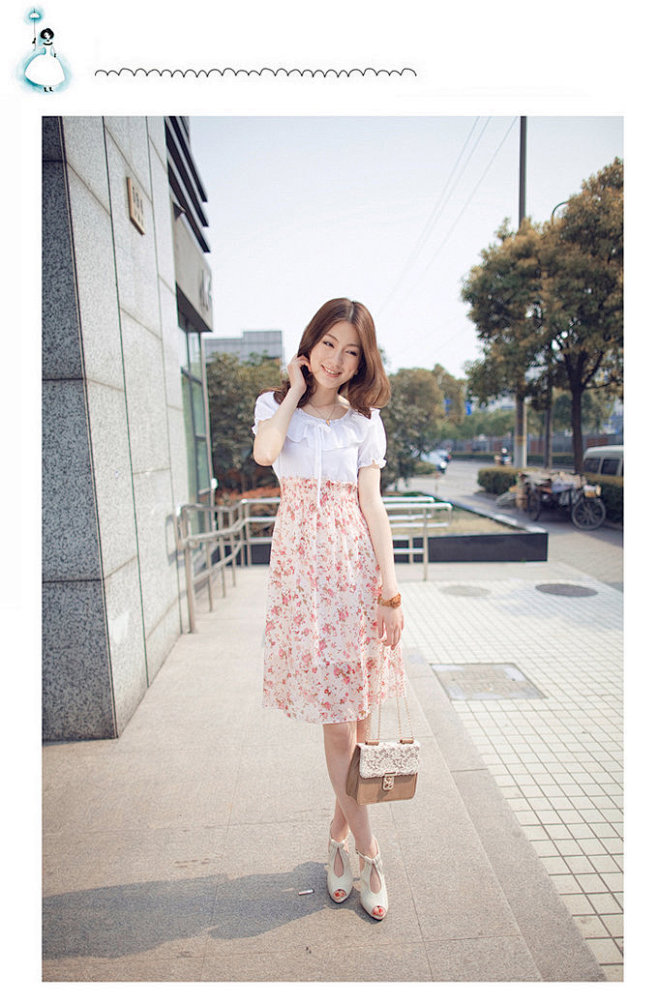 日韩风格，一袭简约的连衣裙，就能让这个夏...
