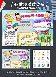 预防冬季传染病健康卫生医疗教育#诚信手抄报##psd小报#