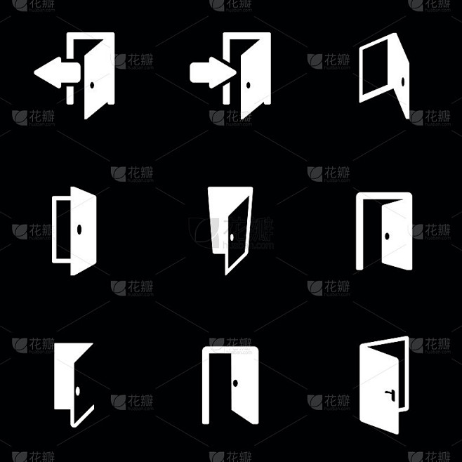 向量白色门图标设置