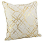 Metallic Foil Print Cotton Throw Pillow: 