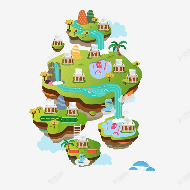 卡通手绘寻宝地图 免费下载 页面网页 平面电商 创意素材-花瓣网