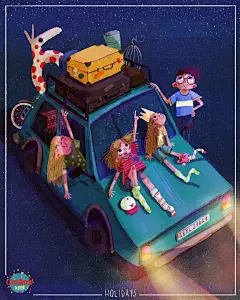 一组很有童话气息的治愈系插画，有没有唤醒你深藏在内心的童真呢～作者：beatrice blue #设计秀# ​​​​