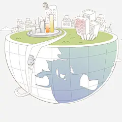 悬浮地球高清素材 创意 地球 悬浮 手绘 拟物化 插画 免抠png 设计图片 免费下载