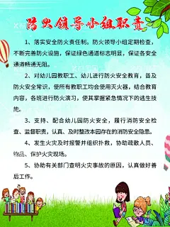 卡通幼儿园消防安全制度  - 源文件下载【酷图网】安全制度,常识,防火,卡通,校园,逃生,文化,制度牌,制度,海报,