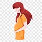 母亲节之手绘怀着孕的母亲3卡通手绘PNG图片 来自PNG搜索网 pngss.com 免费免扣png素材下载！