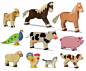 Farm Animals Set, 10pc