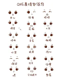 Q版人物表情包练习 - 小红书