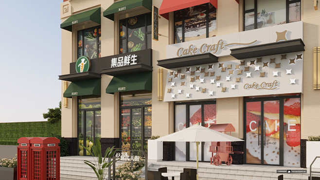 地产商业街 商铺包装 门头 效果图 @wenseen,2021_4257058963