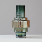 北欧设计师款现代轻奢玻璃手工花瓶琥珀花器插样板间摆件