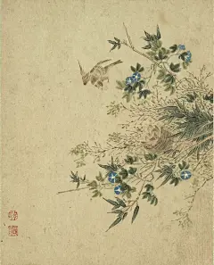 清 陈书《仿古花卉翎毛图》册_4_我给艺术家看大门_来自小红书网页版