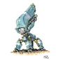 Cartooning  conceptart design hard-surface robot Vehicle whimsical