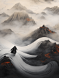 Midjourney 东方美学！10张《守望者》极致东方极简插画