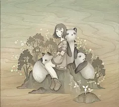 神秘又充满故事性的插画，好爱这种风格