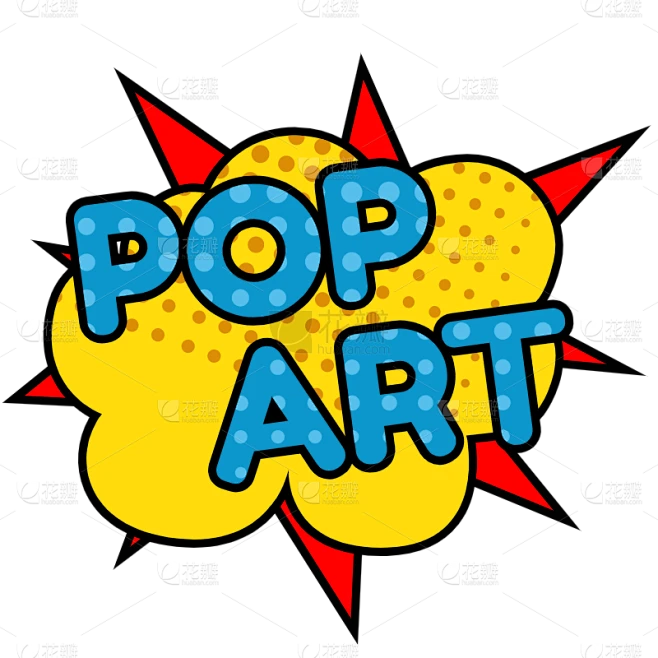 手绘POP ART波普风元素贴纸素材-花瓣网