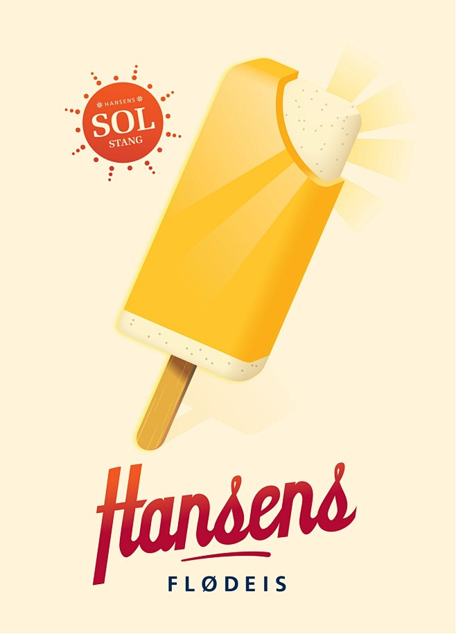 Hansen’s 冰淇淋 復古風格插畫海...