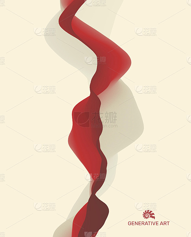 背景与抽象波。动态效果。三维矢量插图。