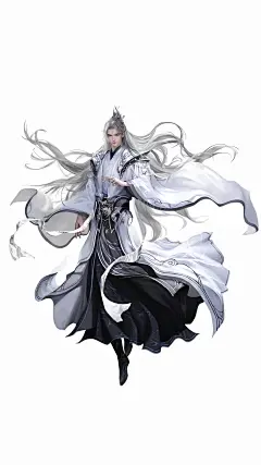 王林白衣白发全身原画 - 小红书
