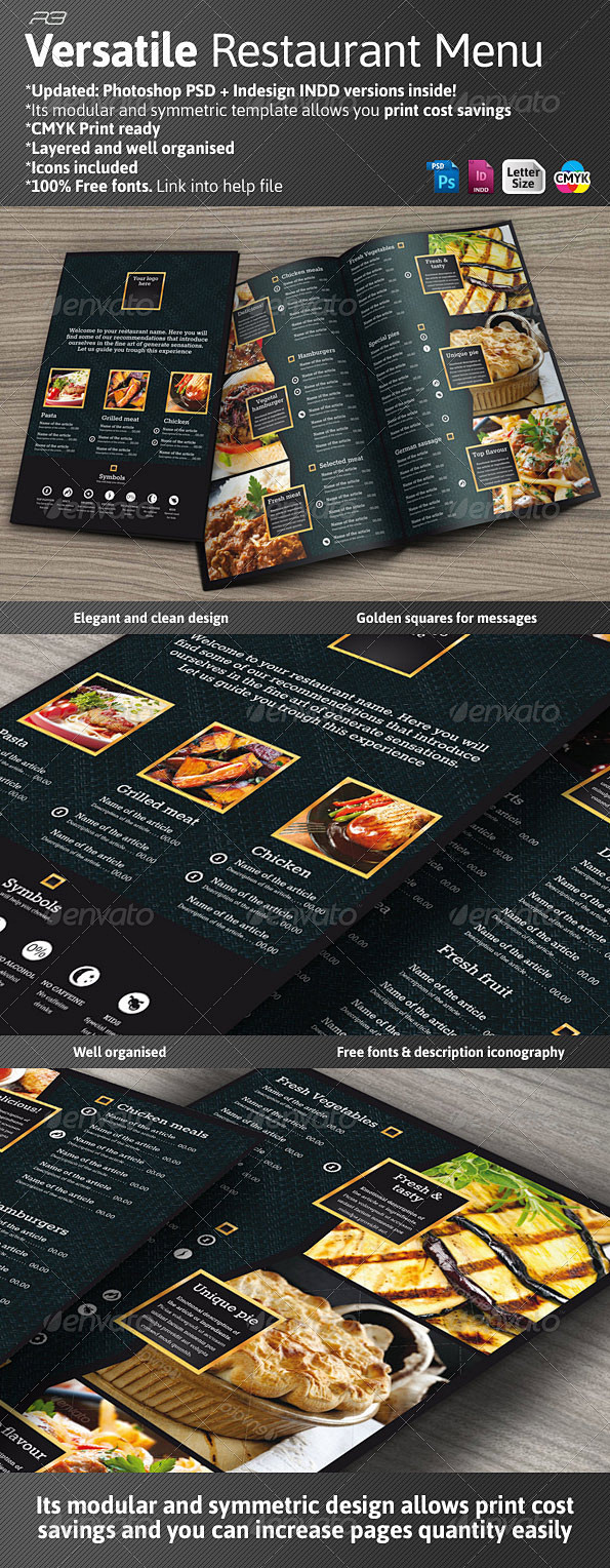 Black and Gold Menu ...