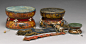 THREE PAINTED RITUAL WOOD DRUMS - 亚洲装饰艺术品 - 旧金山邦瀚斯2015年亚洲艺术品秋季拍卖会 - 拍卖结果 | 艺度拍卖网