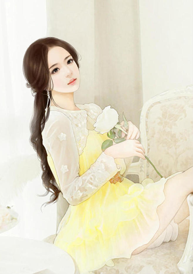 手绘现代女子