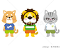 動物キャラクター　イヌ　ライオン　ネコ 91783862
