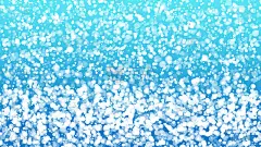 白色散焦雪花上的蓝色背景，背景背景墙纸设计。明亮厚实的雪圈，冬日壁纸的设计