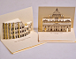 3D Popup Kirigami postcards with Italian Monuments