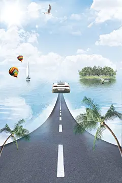 暑期旅游创意海报背景 飞机航空 背景 设计图片 免费下载 页面网页 平面电商 创意素材
