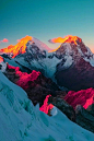 Sunrise over Llanganuco Valley, Cordillera Blanca, Peru by Eric Hodges: 