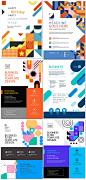企业公司介绍企业文化艺术几何孟菲斯单页背景海报设计AI模板素材