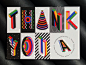 Thank You Card 3d abstract pattern illustration typographic typography branding