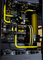 Snef's gorgeous MSI MPower MAX black'n'yellow themed build featuring fully customized EK Water Blocks custom PC/rig: 