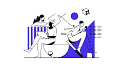 抓人眼球的描边插画 : 想要画好高级灰插画，就要高超的运用明度、纯度、冷暖三个维度的对比，把明度、纯度、色相冷暖看成三个变量，我们要做的就是尽量让颜色在两个变量上有相同之处，这样就有了较强的整体感。