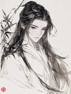 竹林君子｜少年且行古风男生插画头像｜A069 - 小红书