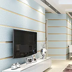 简约现代条纹墙纸大理石可擦洗 3d精压皮纹无纺布壁纸客厅背景墙