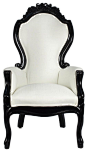 #baroque style chair old chair made new with paint and white linen oh so great office chair yes!