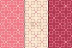 樱桃红几何图案。无缝模式集