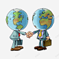 卡通两人握手商务联手合作 页面网页 平面电商 创意素材