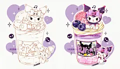 水彩插画｜三丽鸥甜品｜库洛米&布丁狗_3_Susuim_来自小红书网页版