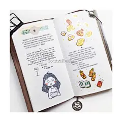 #给你看我的手帐吧# Jan 28 - Feb 15. 剛啟用的TN，終於集齊九格了（明明有一格是湊數的！大愛留白₊˚‧(๑σ̴̶̷̥́ ₃σ̴̶̷̀)·˚₊ @银河系手帐指南 @Today-life- @我们爱手帐_主编君 本Midori Travelers's Notebook標準版棕色；內頁002方格；印章Cavallini；圖案自畫，少許貼紙及膠帶。