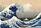 03025_苍茫的大海上海浪波涛汹涌几只日本渔船上面的渔夫跪坐着祈祷背景花纹素材设计.jpg (4335×2990)