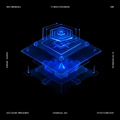 3D c4d 辛烷 photoshop 技术科幻蓝色海报横幅 рендер