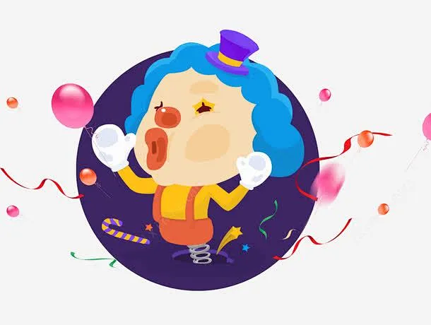 卡通小丑psd免抠素材 页面网页 平面电商 创意素材 png素材