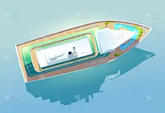 豪华游轮，客轮俯视图