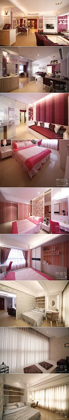 #潮流##时尚##客厅##装修##效果图#
透过玻璃隔间运用，从餐厅望向书房及客厅，空间动线流畅无碍，视线上也倍感舒适敞亮。
进入主卧立即被床头主墙面设计所吸引，居中大面积以花色壁纸铺陈，左右两侧则设置为茶镜，在不扰人卧眠的前提下，搭配间接光源，成就一室亮眼风采。