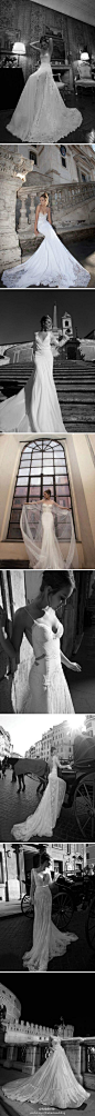 inbal-dror-wedding-dress 蕾丝鱼尾，复古典雅，光影中的美人鱼 ，性感又优雅~~
