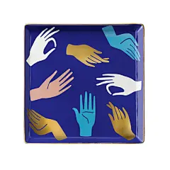 W1962出口西班牙Octaevo北欧轻奢彩色陶瓷饰品首饰收纳盘小方盘碟-淘宝网